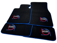Black Floor Mats For BMW 3 Series E91 5-door Touring ER56 Design Limited Edition Blue Trim - AutoWin