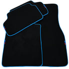 Black Floor Mats For BMW 3 Series F30 | Sky Blue Trim - AutoWin