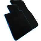 Black Floor Mats For BMW 3 Series F30 | Sky Blue Trim - AutoWin