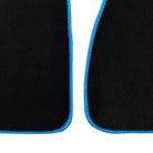 Black Floor Mats For BMW 3 Series F30 | Sky Blue Trim - AutoWin