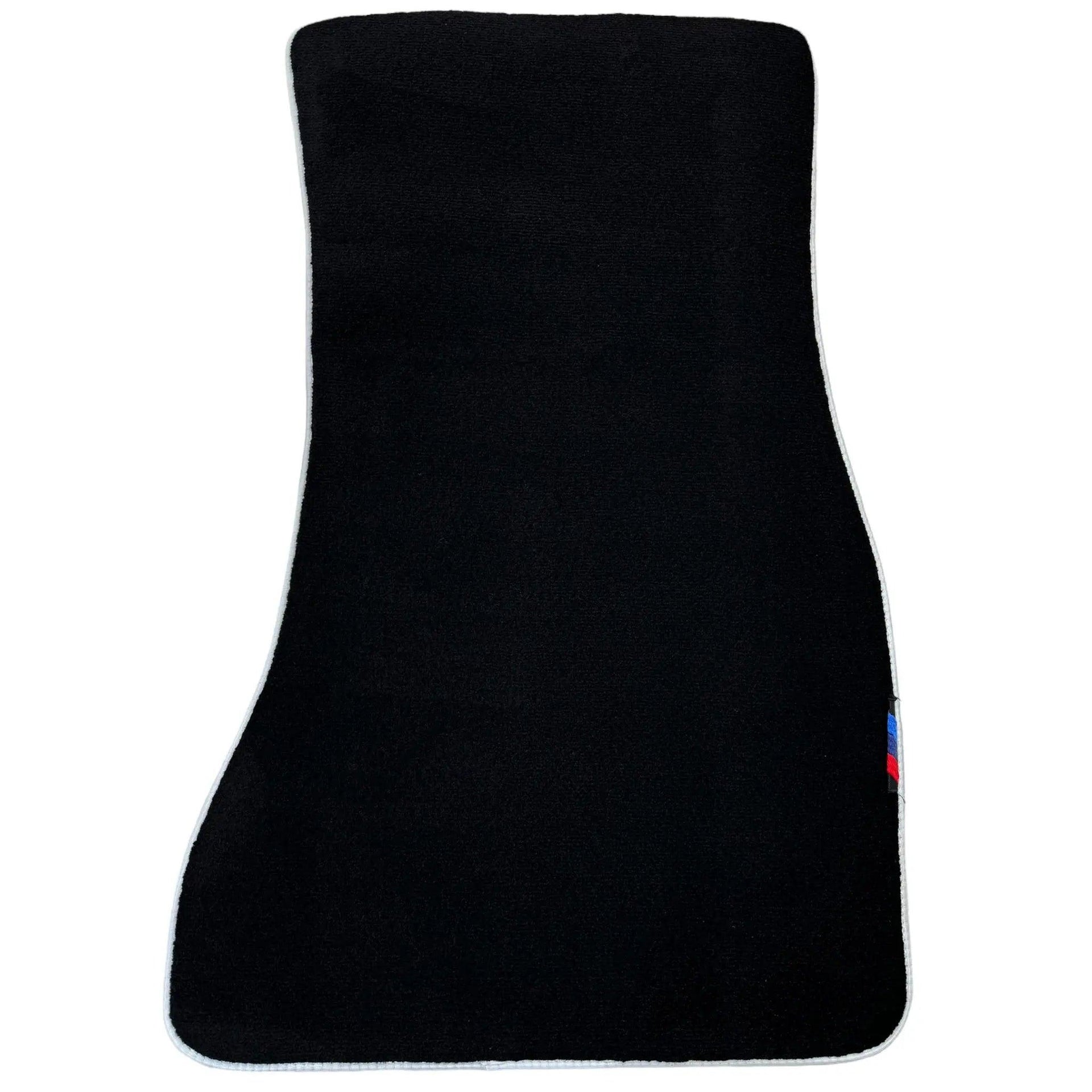 Black Floor Mats For BMW 5 Series E39 | White Trim - AutoWin