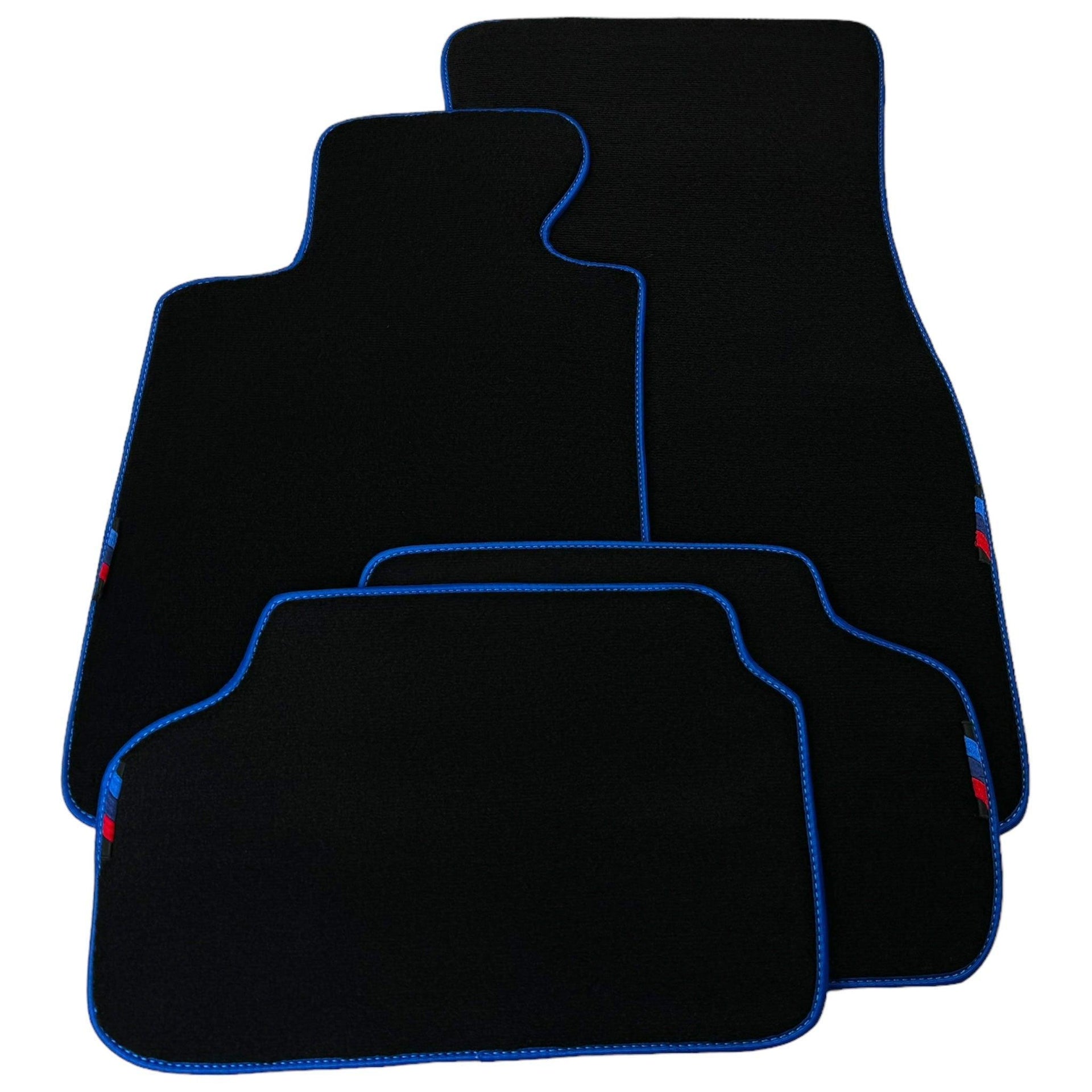 Black Floor Mats For BMW 6 Series E63 | Blue Trim AutoWin Brand - AutoWin