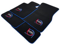 Black Floor Mats For BMW 7 Series E38 Long ER56 Design Limited Edition Blue Trim - AutoWin