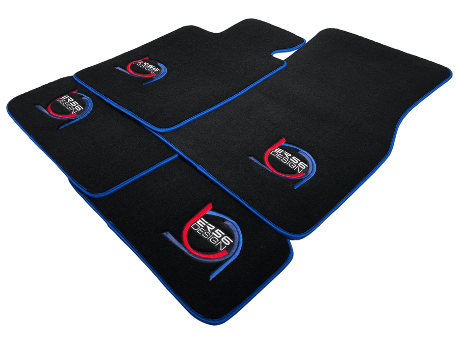 Black Floor Mats For BMW 8 Series E31 2-door Coupe ER56 Design Limited Edition Blue Trim - AutoWin
