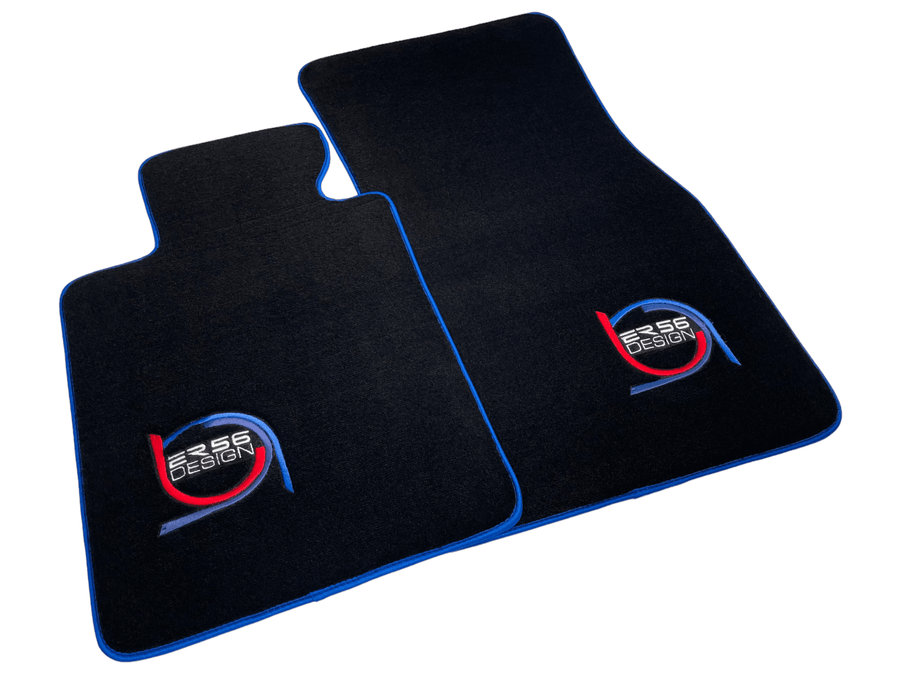 Black Floor Mats For BMW 8 Series E31 2-door Coupe ER56 Design Limited Edition Blue Trim - AutoWin
