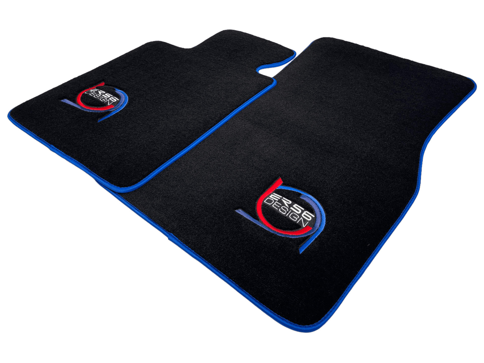 Black Floor Mats For BMW M6 E64 Convertible ER56 Design Limited Edition Blue Trim - AutoWin