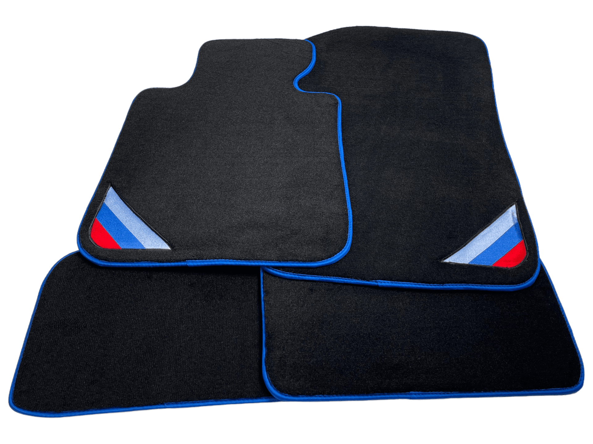 Black Floor Mats For BMW X1 Series E84 With Blue Trim - AutoWin