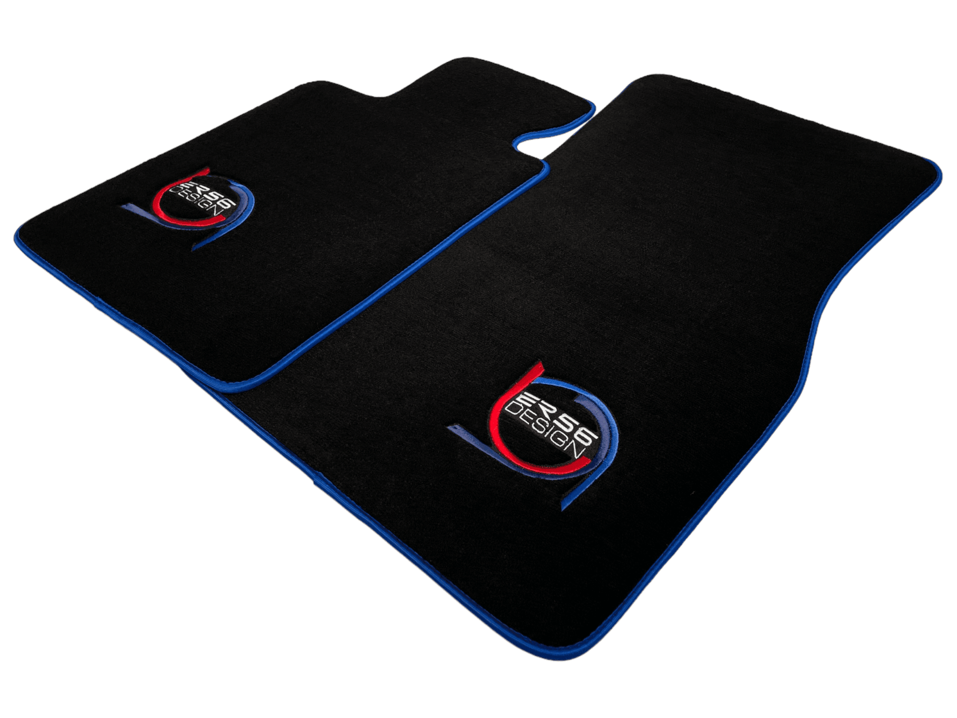 Black Floor Mats For BMW X5M F95 SUV ER56 Design Limited Edition Blue Trim - AutoWin