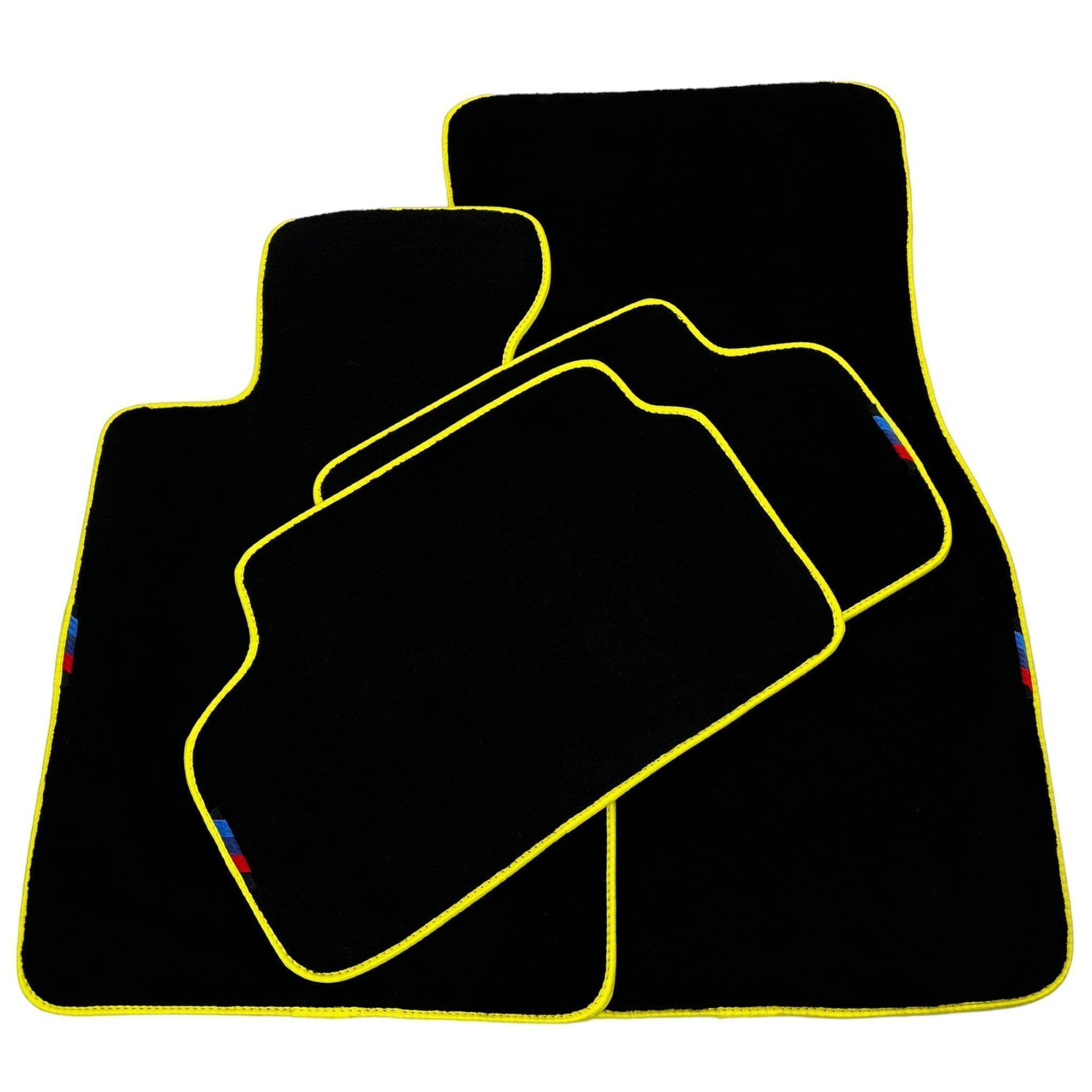Black Floor Mats for BMW iX (2022-2024) | Yellow Trim - AutoWin