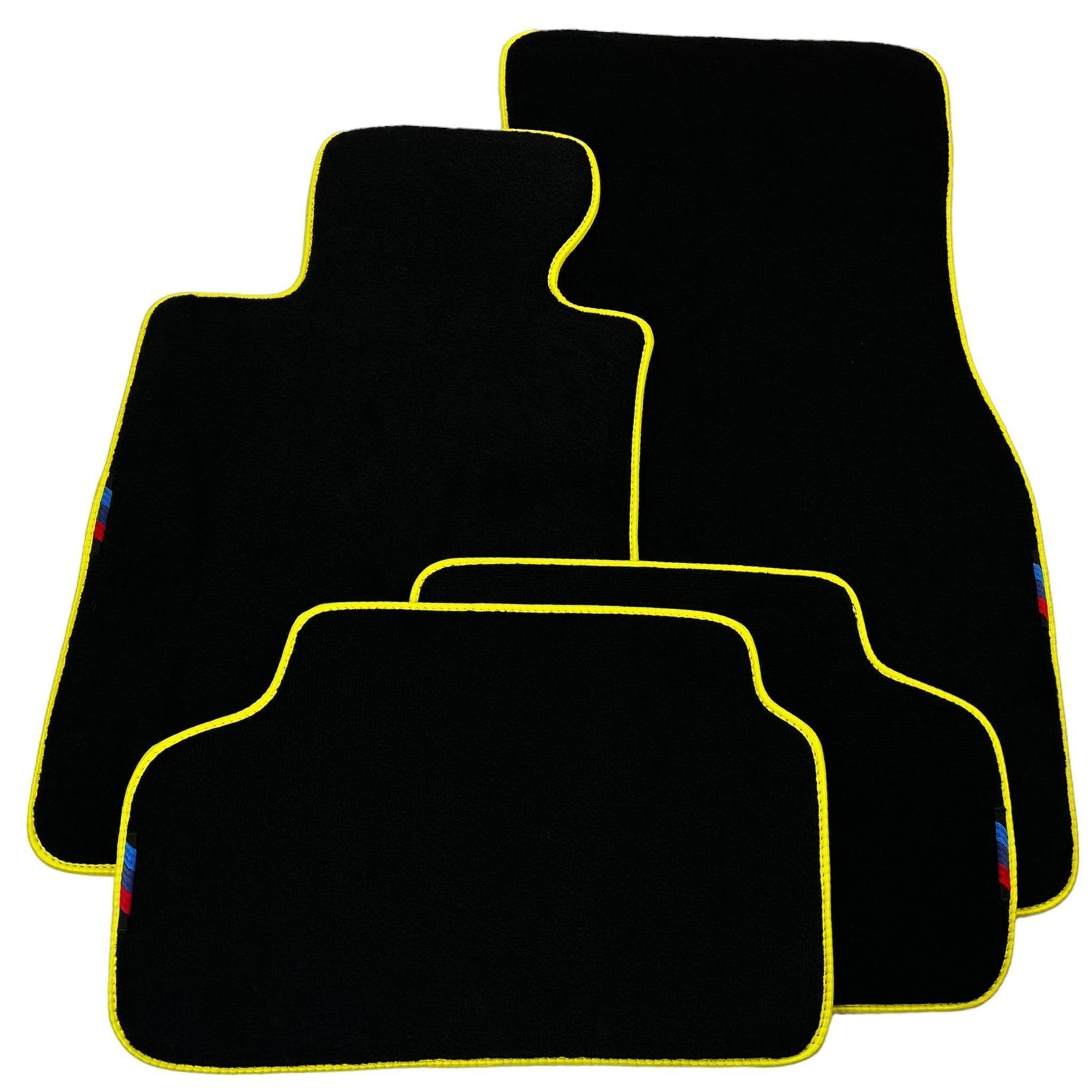 Black Floor Mats for BMW iX (2022-2024) | Yellow Trim - AutoWin
