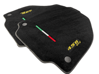 Black Floor Mats For Ferrari 458 Gt2 2012-2015 Yellow Sewing - AutoWin