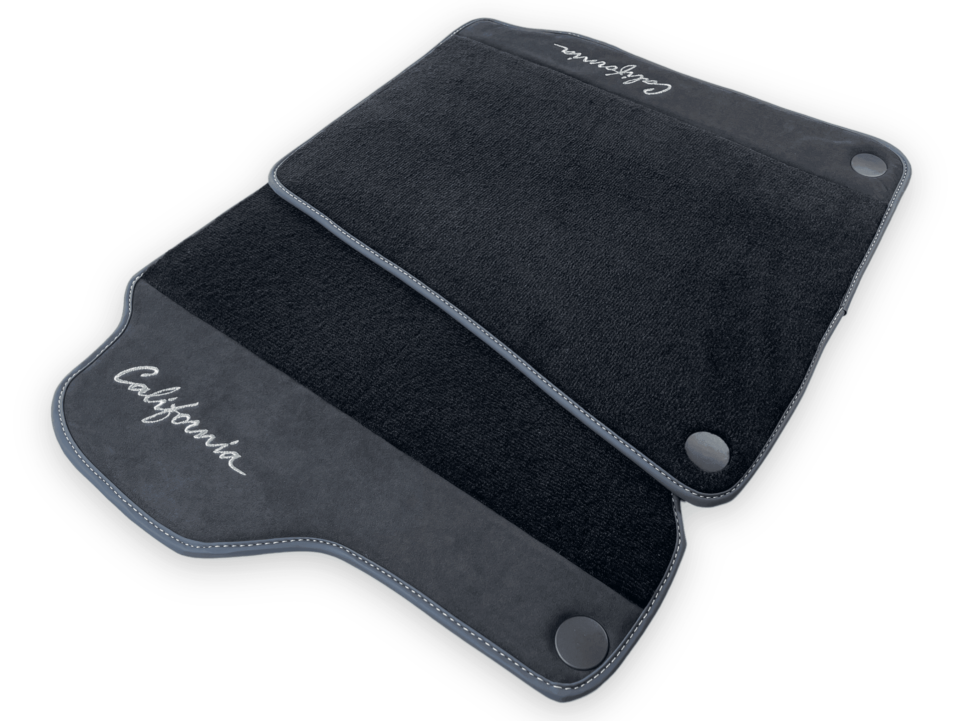 Black Floor Mats For Ferrari California 2008-2014 With Alcantara - AutoWin