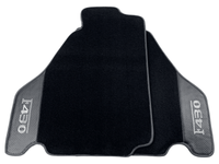 Black Floor Mats For Ferrari F430 2004-2009 With Carbon Fiber Leather - AutoWin