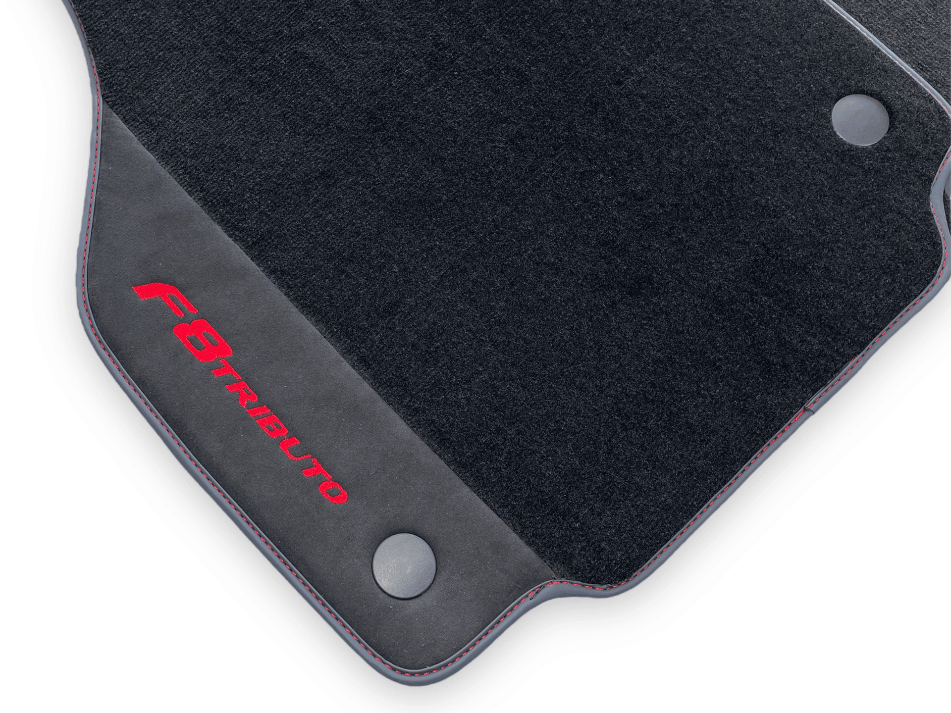 Black Floor Mats For Ferrari F8 Tributo 2019-2022 With Alcantara Leather - AutoWin