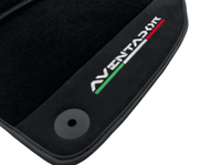 Black Floor Mats for Lamborghini Aventador With Alcantara Leather - AutoWin