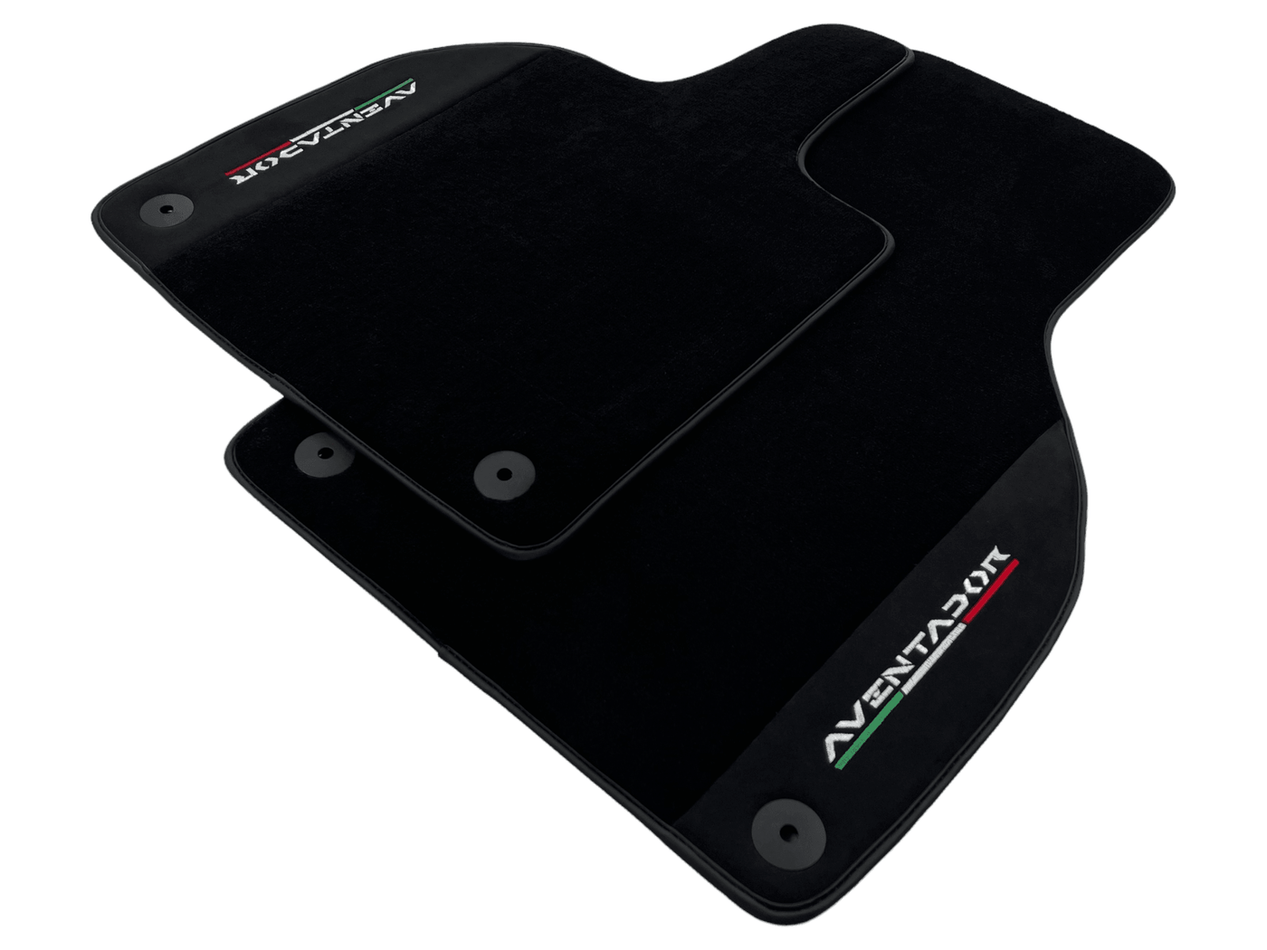 Black Floor Mats for Lamborghini Aventador With Alcantara Leather - AutoWin