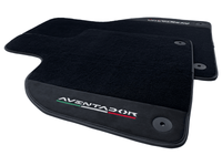 Black Floor Mats for Lamborghini Aventador With Alcantara Leather - AutoWin