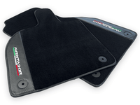 Black Floor Mats for Lamborghini Aventador With Carbon Fiber Leather - AutoWin