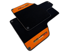 Black Floor Mats for Lamborghini Gallardo With Orange Alcantara Leather - AutoWin