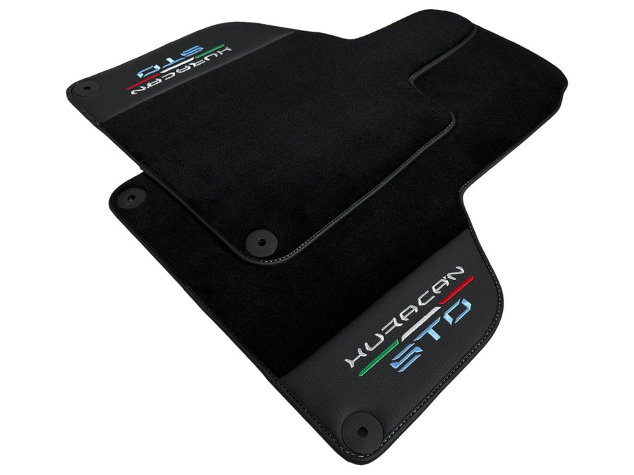 Black Leather Floor Mats for Lamborghini Huracan STO - USA | FedEx Express