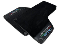 Huracan STO Black Mats: Carbon Fiber Leather & Orange Sewing