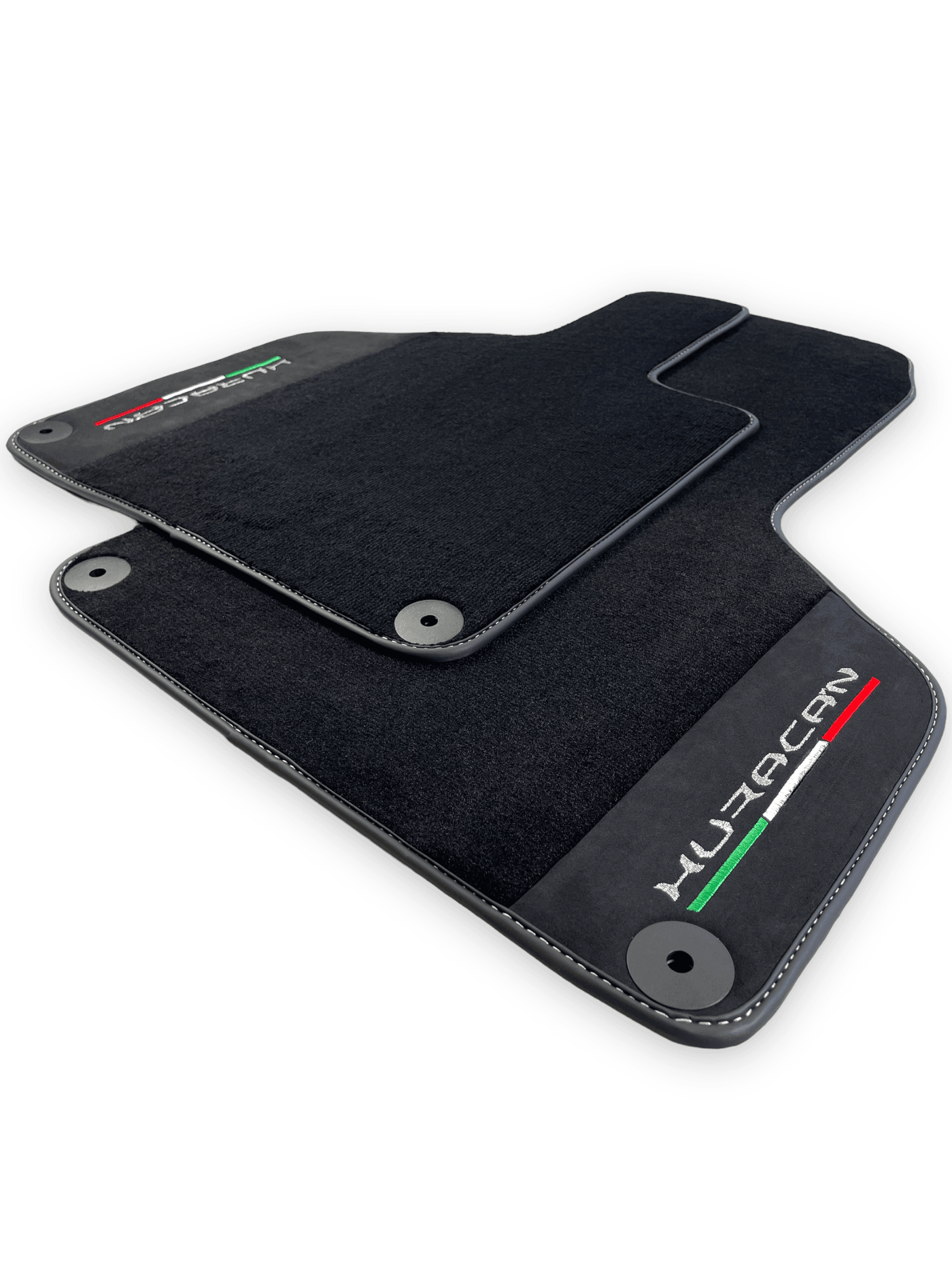 Black Carpet Floor Mats for Lamborghini Huracan with Alcantara Leather - AutoWin