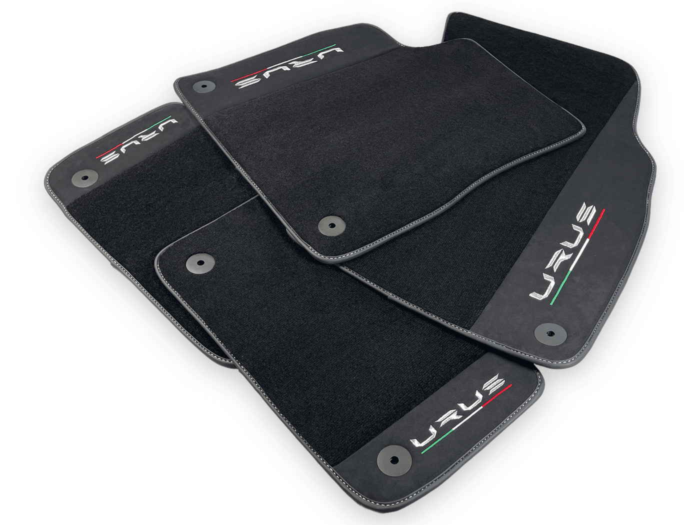 Black Floor Mats For Lamborghini Urus With Alcantara Leather - AutoWin