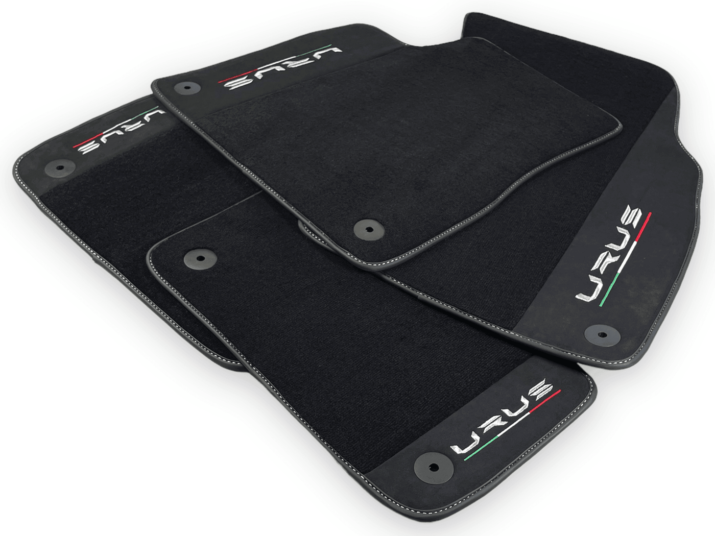 Black Floor Mats For Lamborghini Urus With Alcantara Leather - AutoWin