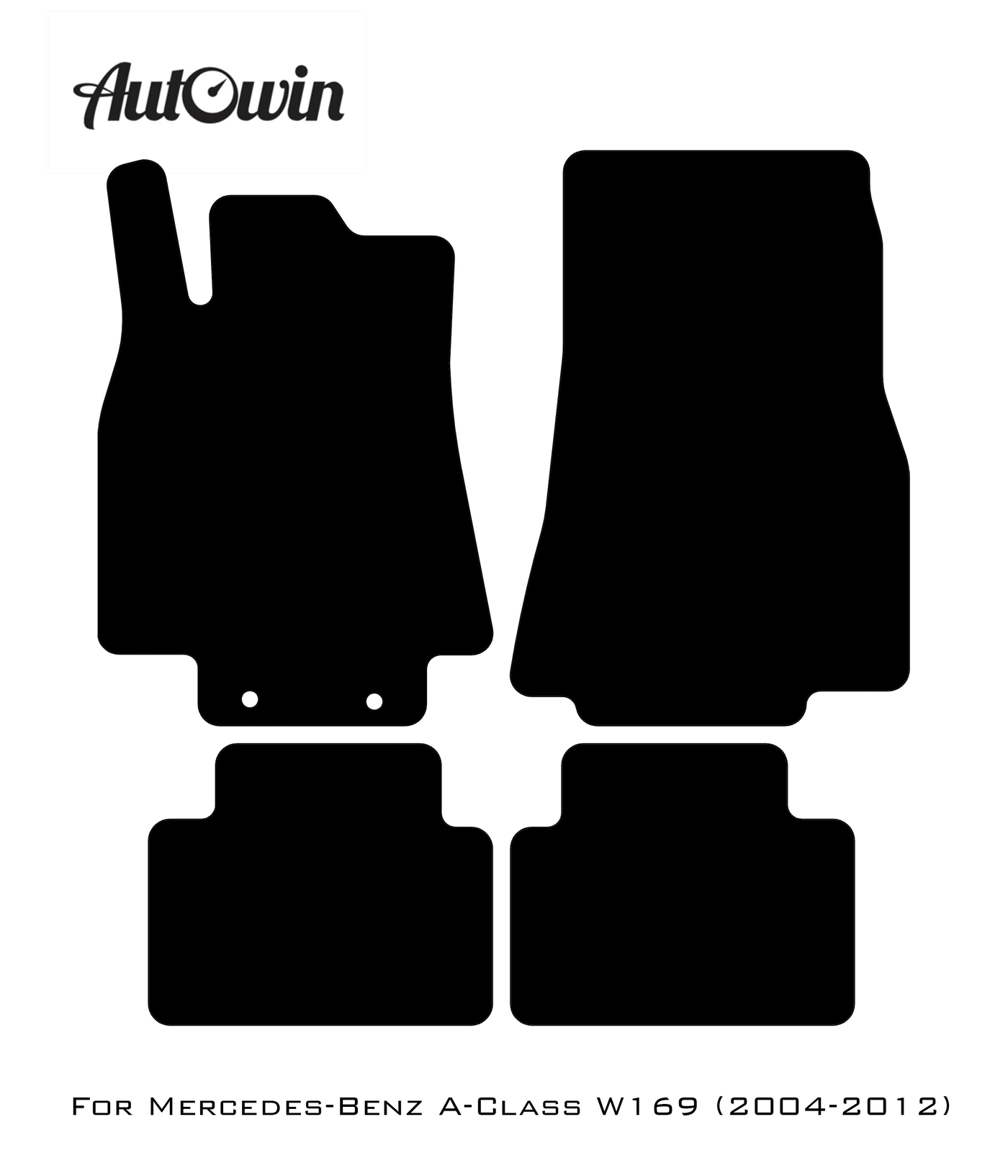 Black Floor Mats For Mercedes Benz A-Class W169 (2004-2012) | Fighter Jet Edition - AutoWin
