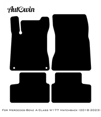 Black Floor Mats For Mercedes Benz A-Class W176 (2012-2018) | AutoWin Edition - AutoWin