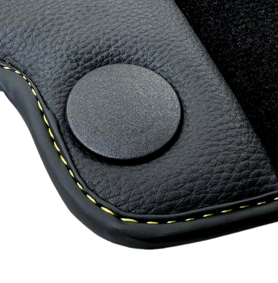 Black Floor Mats For Mercedes Benz CLK-Class A208 Convertible (1998-2003) | Fighter Jet Edition - AutoWin