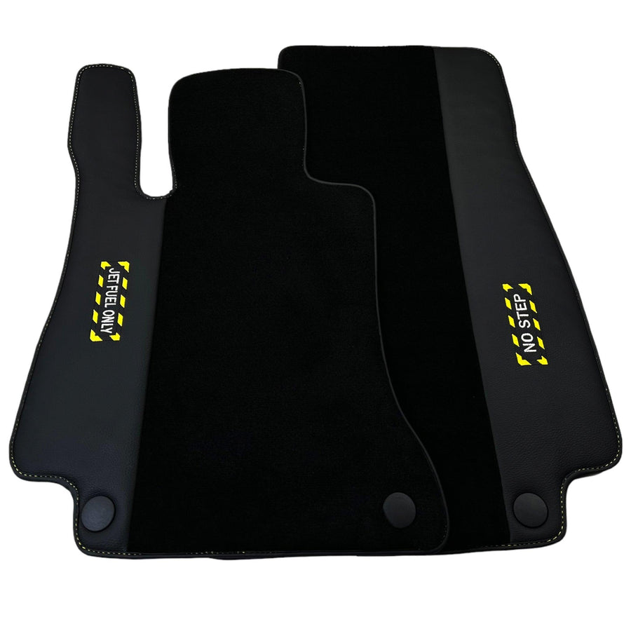 Black Floor Mats For Mercedes Benz CLK-Class A208 Convertible (1998-2003) | Fighter Jet Edition - AutoWin