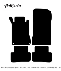 Black Floor Mats For Mercedes Benz CLK-Class A209 Convertible (2003-2010) | Fighter Jet Edition - AutoWin