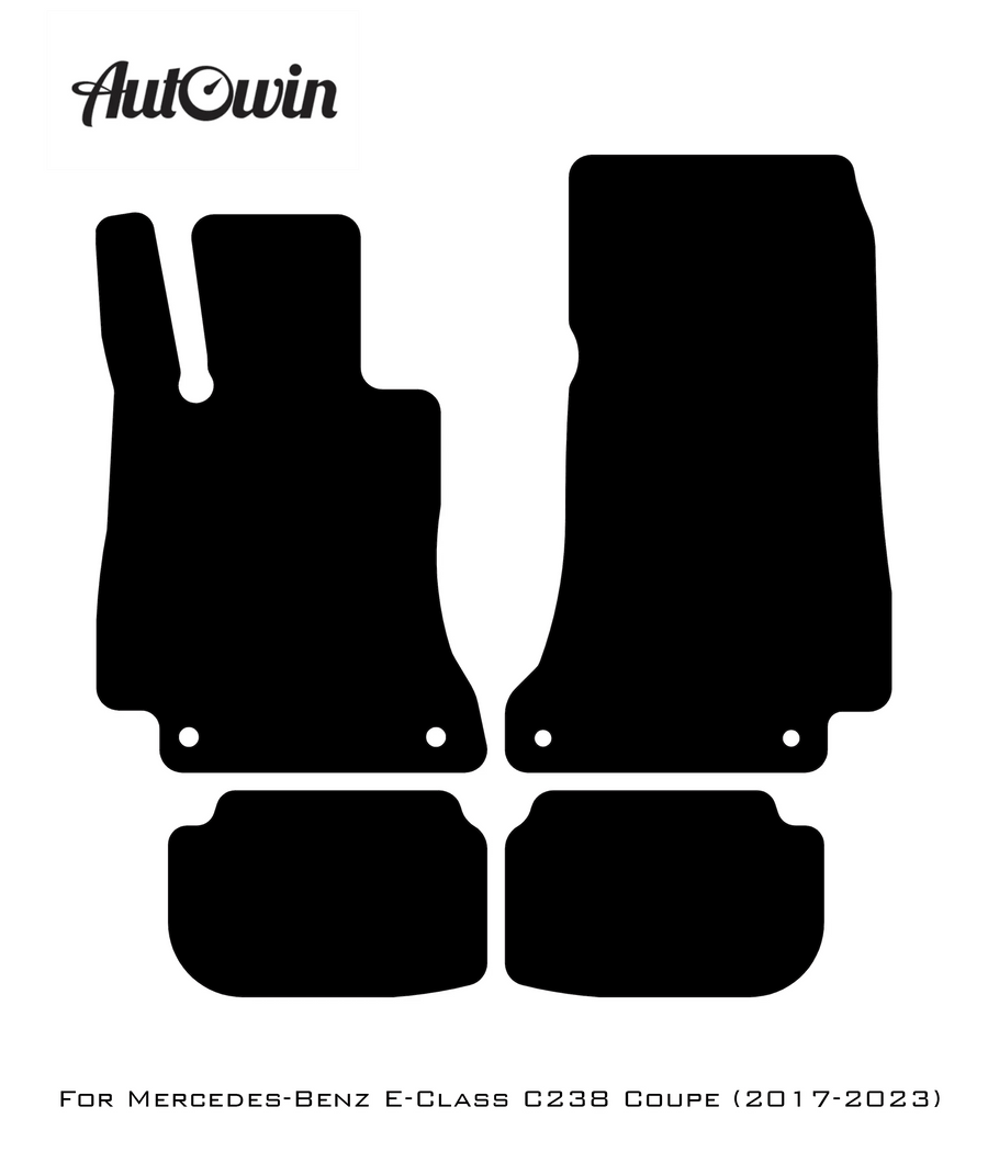 Black Floor Mats For Mercedes Benz E-Class C238 Coupe (2017-2023) | AutoWin Edition - AutoWin