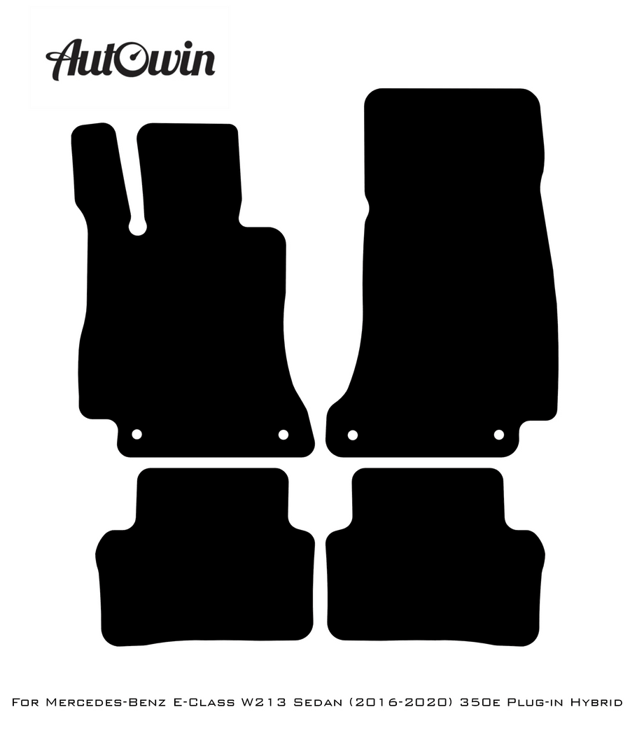 Black Floor Mats For Mercedes Benz E-Class W213 Sedan (2016-2020) Hybrid | Fighter Jet Edition - AutoWin