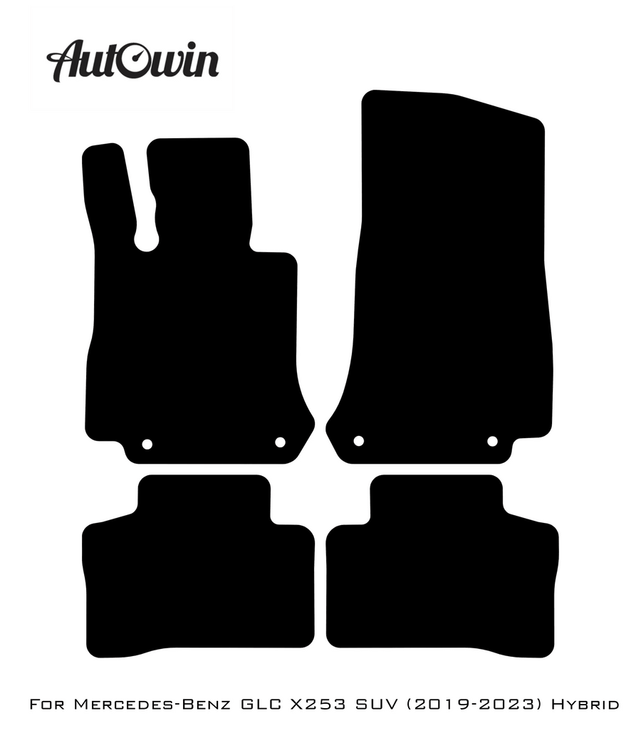 Black Floor Mats For Mercedes Benz GLC-Class X253 SUV (2019-2023) Hybrid | AutoWin Edition - AutoWin