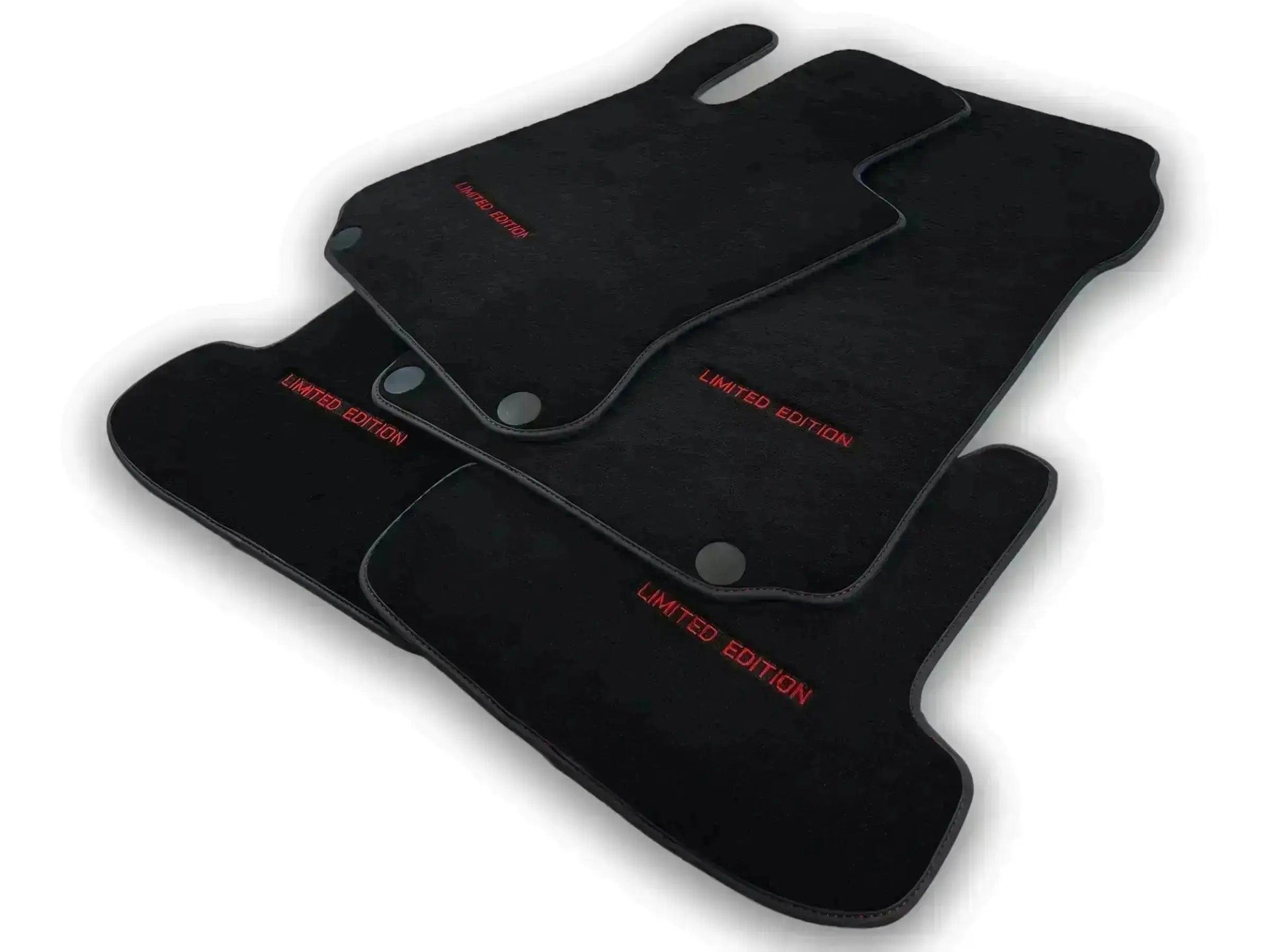 Black Floor Mats For Mercedes Benz GLK-Class X204 (2008-2012) | Fighter Jet Edition - AutoWin