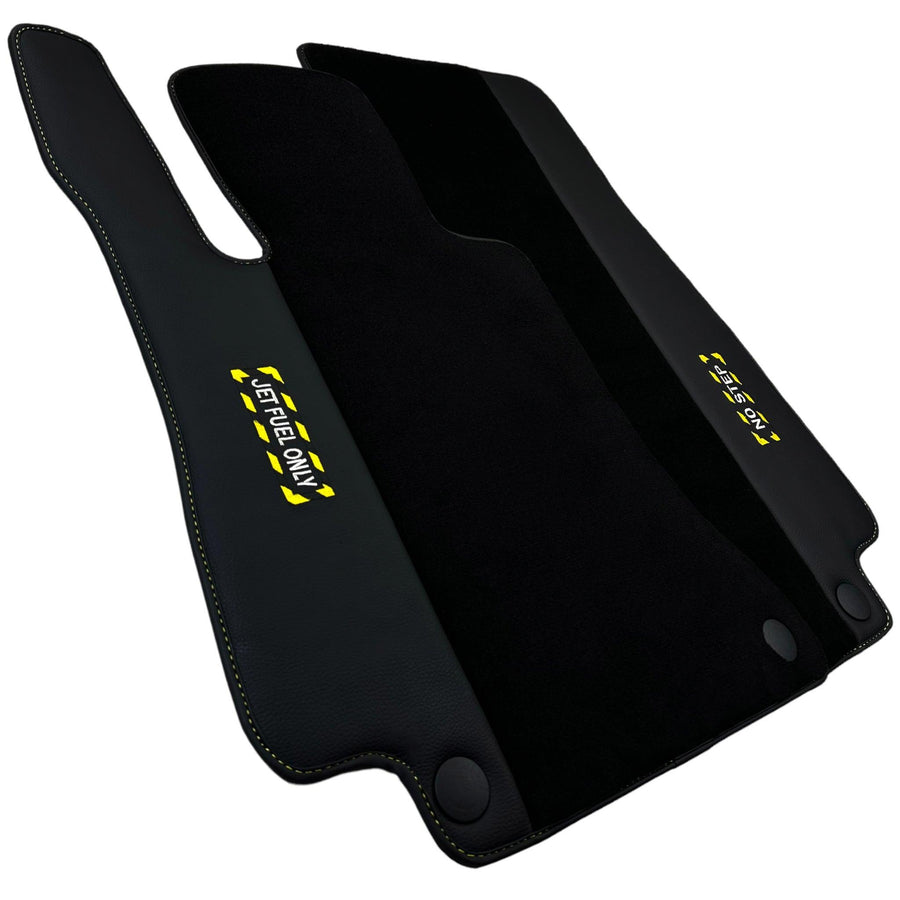 Black Floor Mats For Mercedes Benz S-Class C126 Coupe (1981-1991) | Fighter Jet Edition - AutoWin