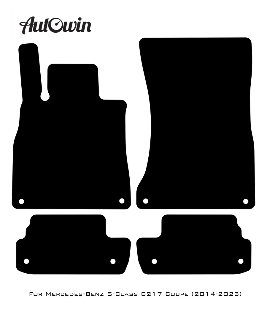 Black Floor Mats For Mercedes Benz S-Class C217 Coupe (2014-2023) | Fighter Jet Edition - AutoWin