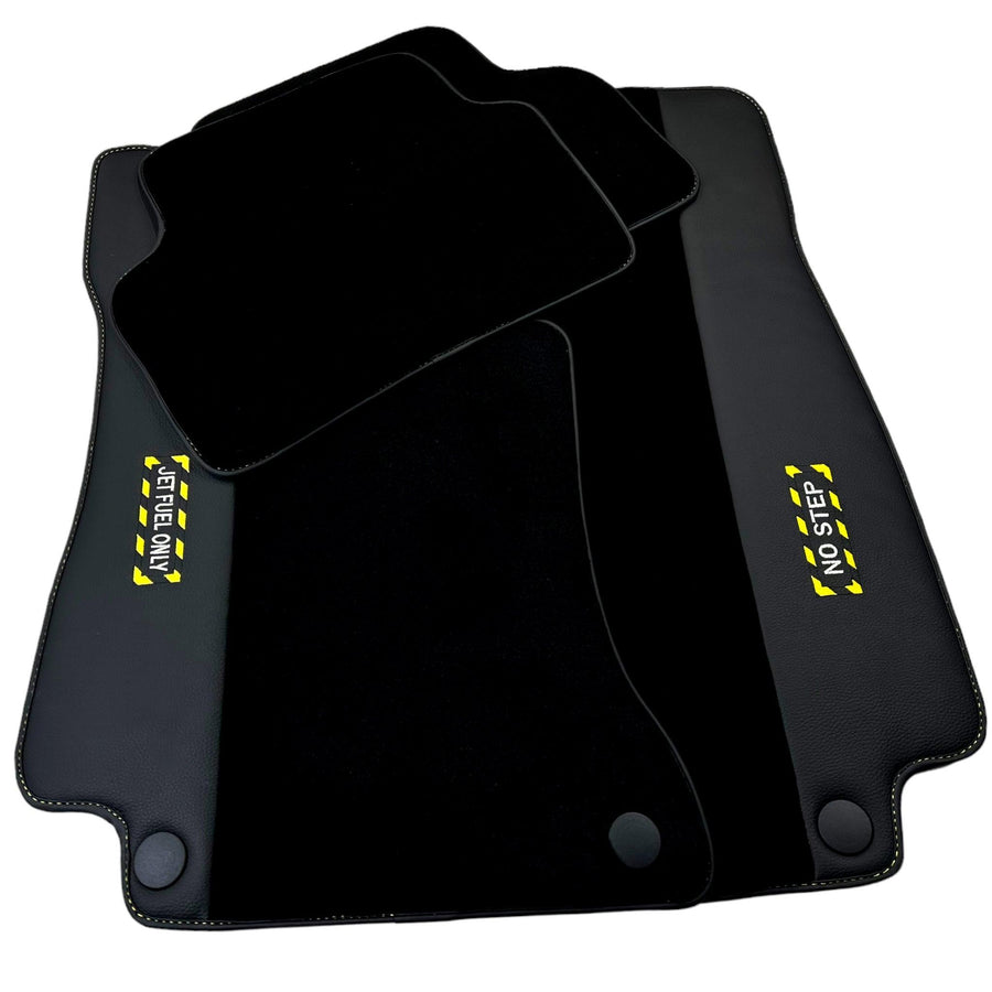 Black Floor Mats For Mercedes Benz S-Class V223 (2021-2023) Hybrid | Fighter Jet Edition - AutoWin