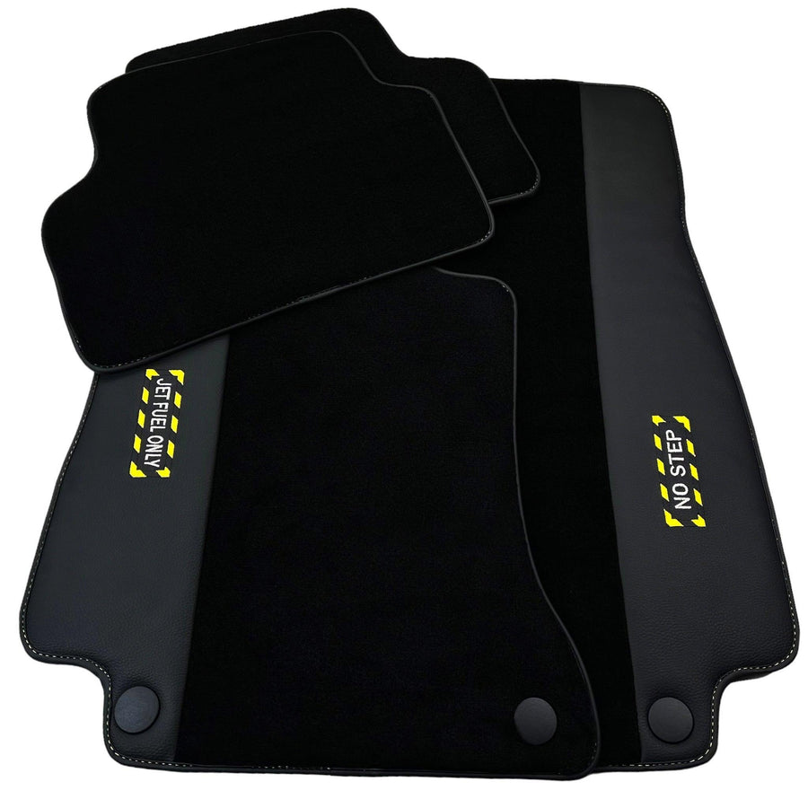Black Floor Mats For Mercedes Benz S-Class W126 (1979-1991) | Fighter Jet Edition - AutoWin