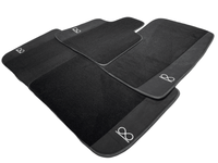 Black Floor Mats For Rolls Royce Black Badge Ghost Fluorescent Logo - AutoWin