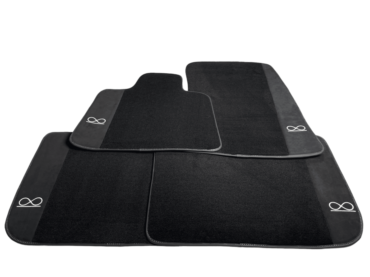 Black Floor Mats For Rolls Royce Black Badge Phantom Fluorescent Logo - AutoWin