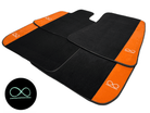 Black Floor Mats For Rolls Royce Black Badge Phantom Orange Alcantara - AutoWin