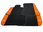 Black Floor Mats For Rolls Royce Black Badge Phantom Orange Alcantara - AutoWin