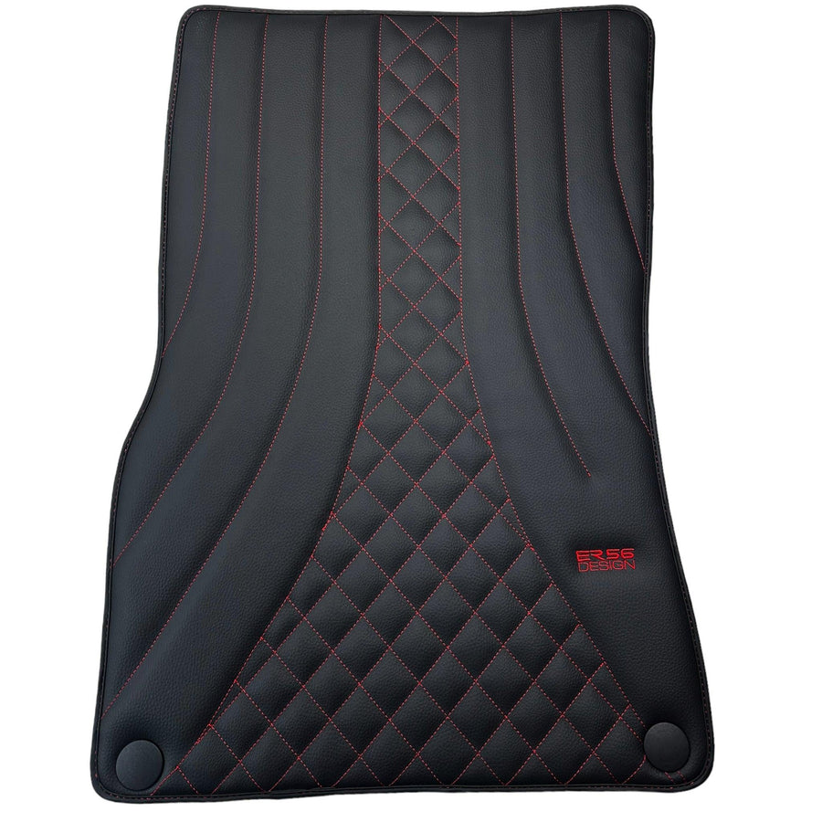 Black Leather Floor Mats For Mercedes Benz E-Class W211 Sedan (2002-2009) | ER56 Design - AutoWin