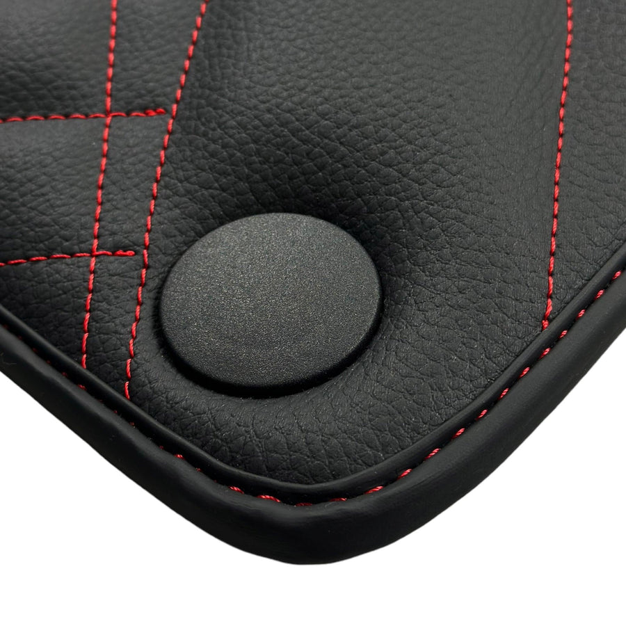 Black Leather Floor Mats For Mercedes Benz E-Class W211 Sedan (2002-2009) | ER56 Design - AutoWin