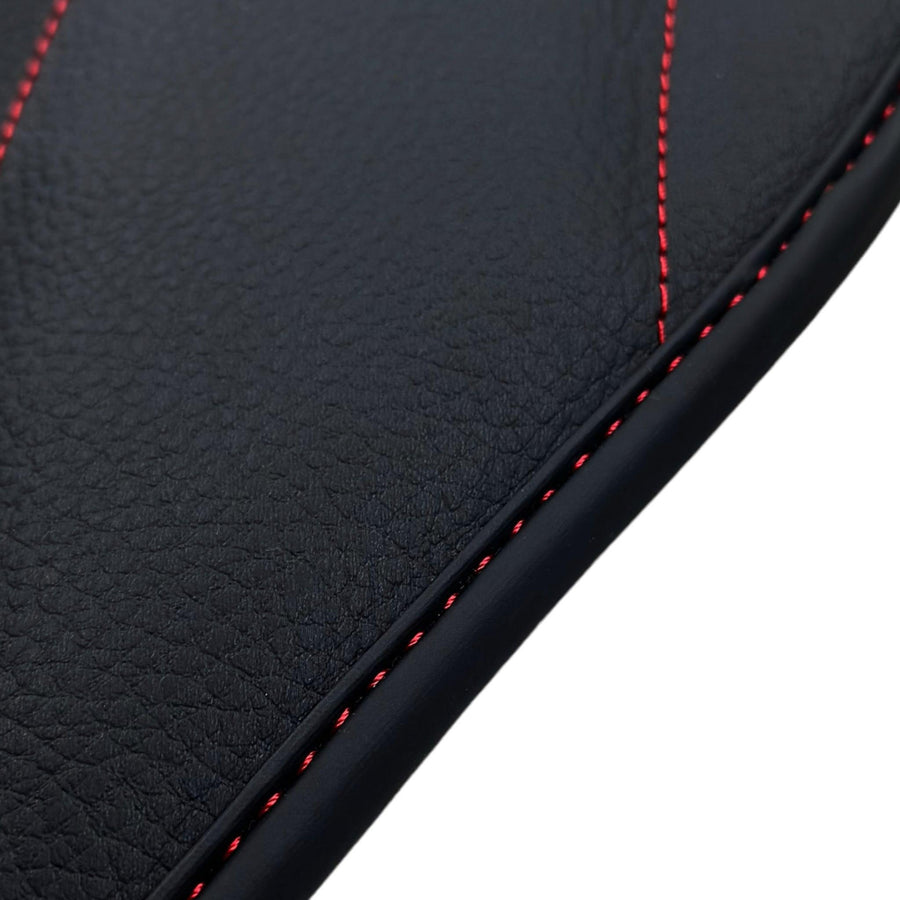 Black Leather Floor Mats For Mercedes Benz E-Class W211 Sedan (2002-2009) | ER56 Design - AutoWin