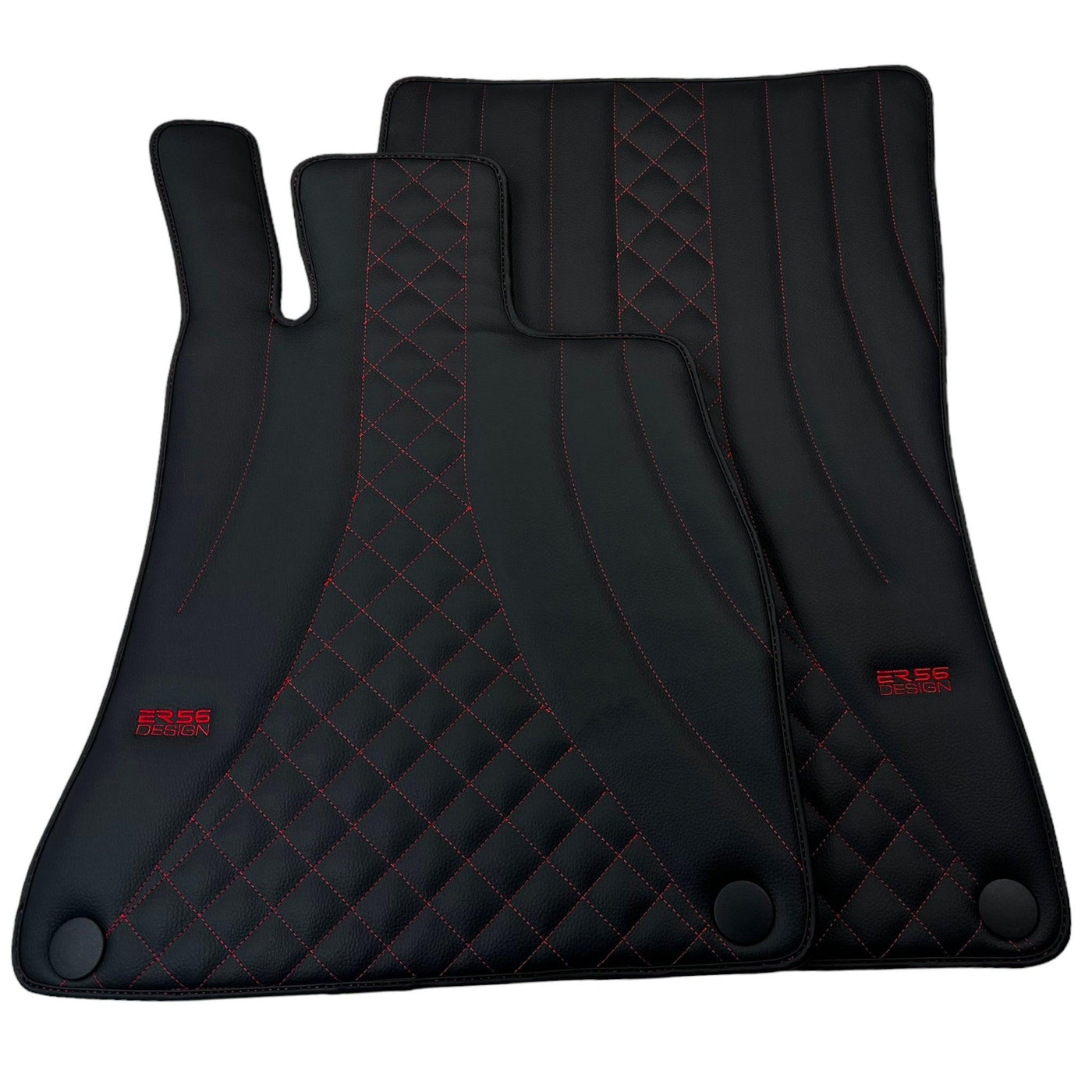 Black Leather Floor Mats For Mercedes Benz EQA-Class H243 (2021-2023) | ER56 Design - AutoWin