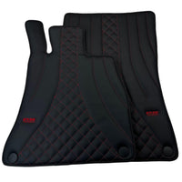 Black Leather Floor Mats For Mercedes Benz GL-Class X166 (2012-2015) | ER56 Design - AutoWin